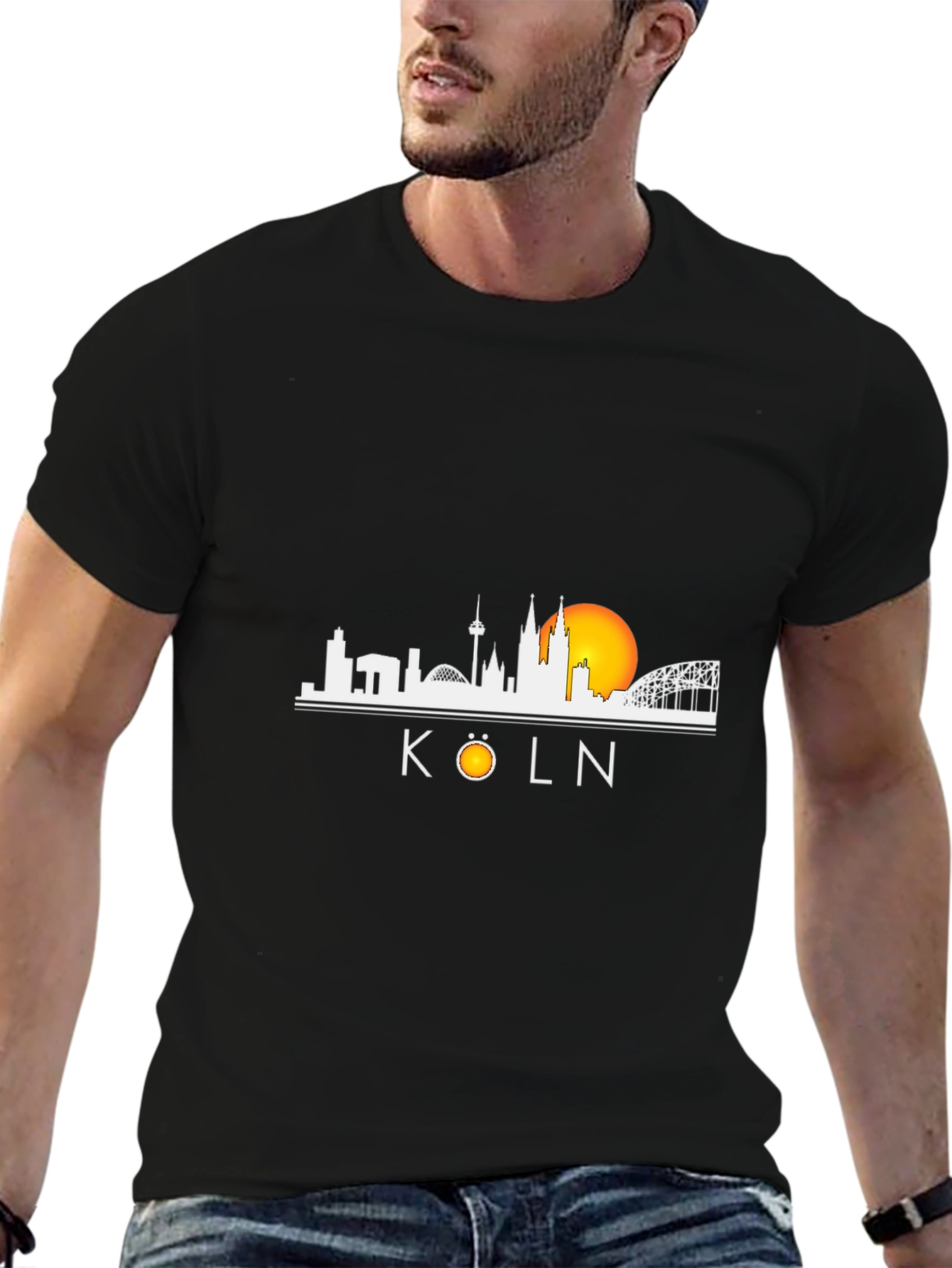 Köln Skyline T-Shirt - Black Cotton Tee