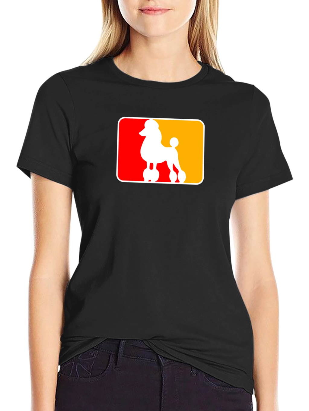 Poodle Silhouette Graphic Tee - Black
