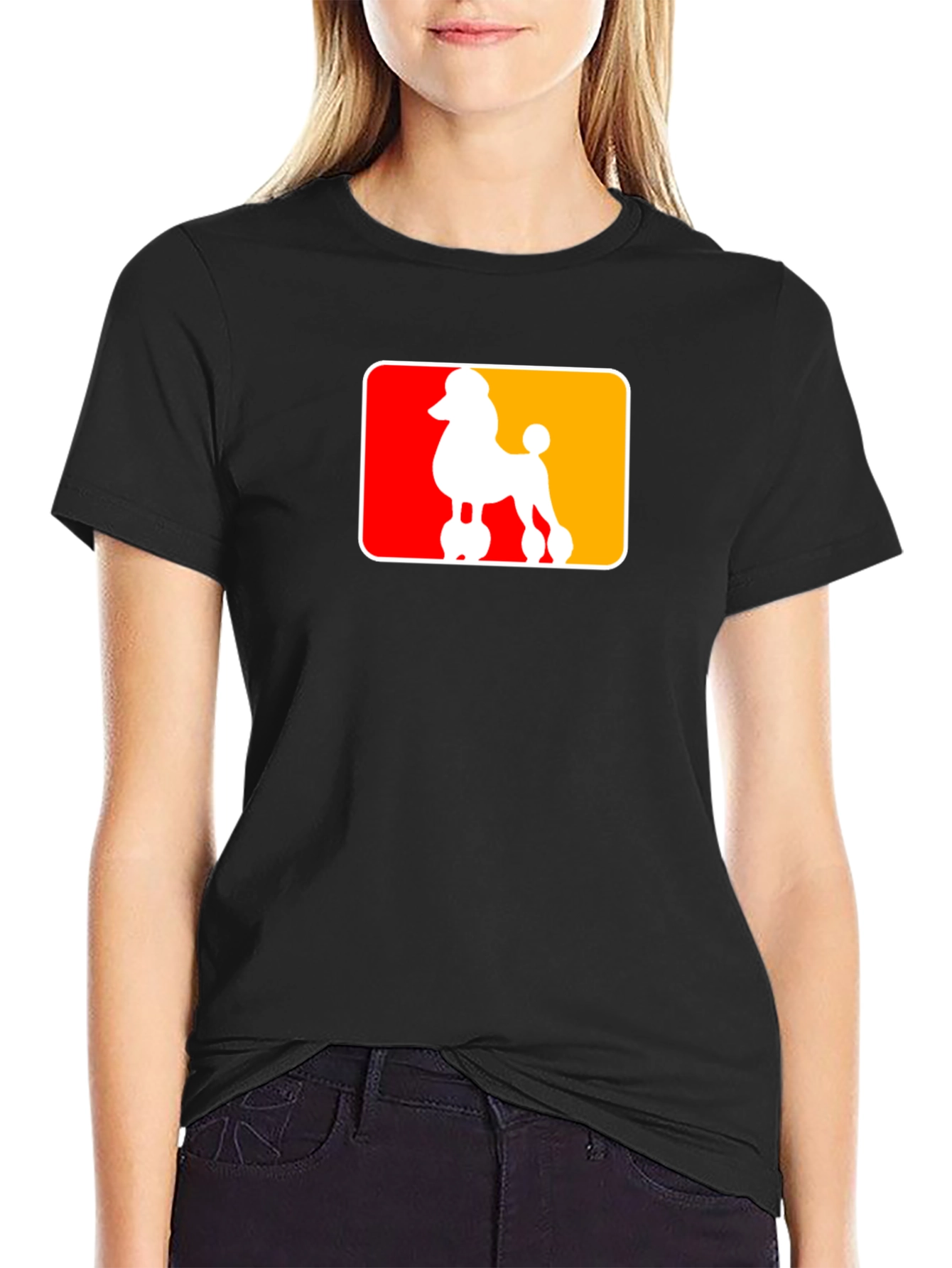 Poodle Silhouette Graphic Tee - Black