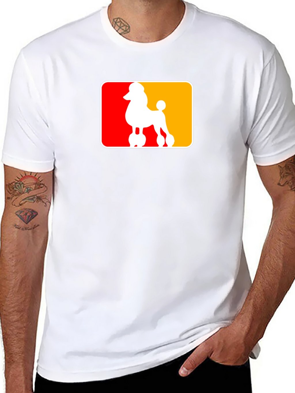 Poodle Silhouette Graphic Tee - Black