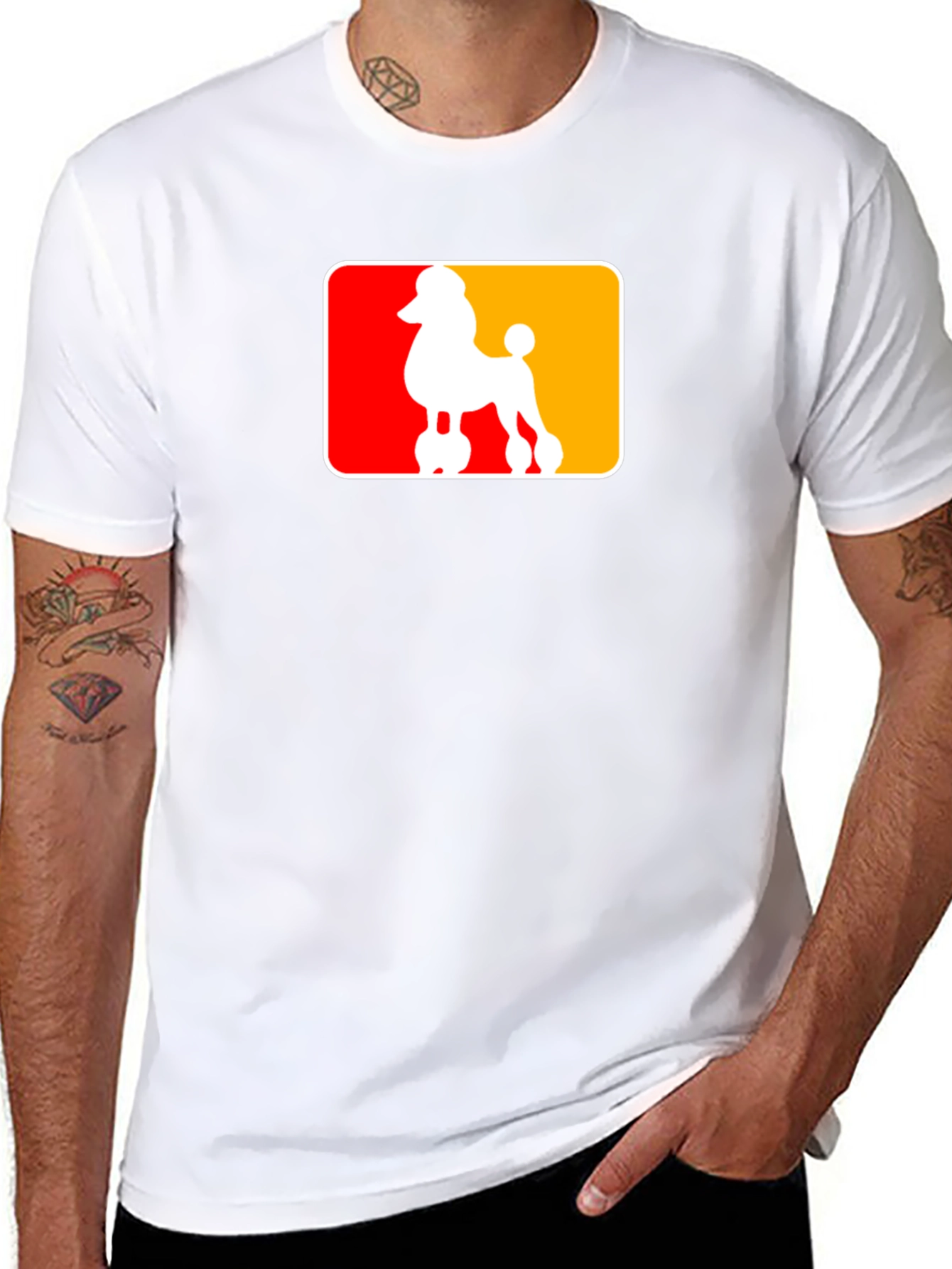 Poodle Silhouette Graphic Tee - Black