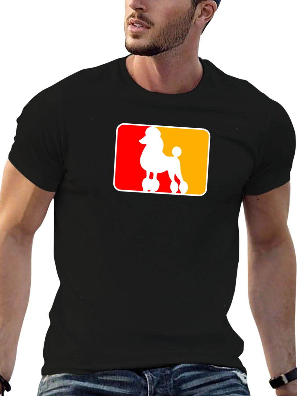 Poodle Silhouette Graphic Tee - Black