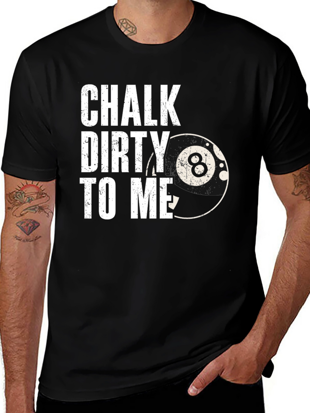Chalk Dirty to Me Black T-Shirt Billiards Pool