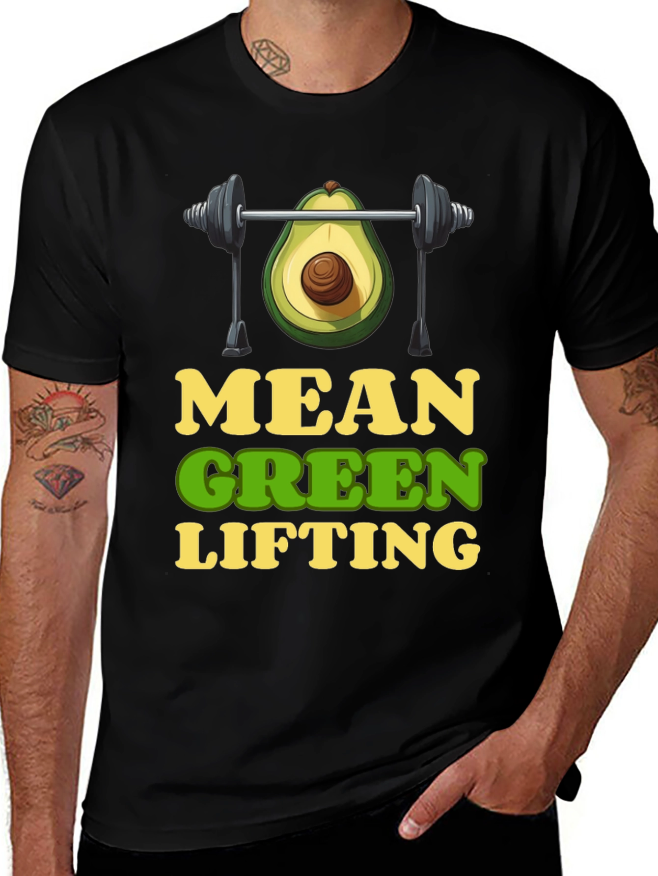 Mean Green Lifting T-Shirt - Avocado Gym Humor
