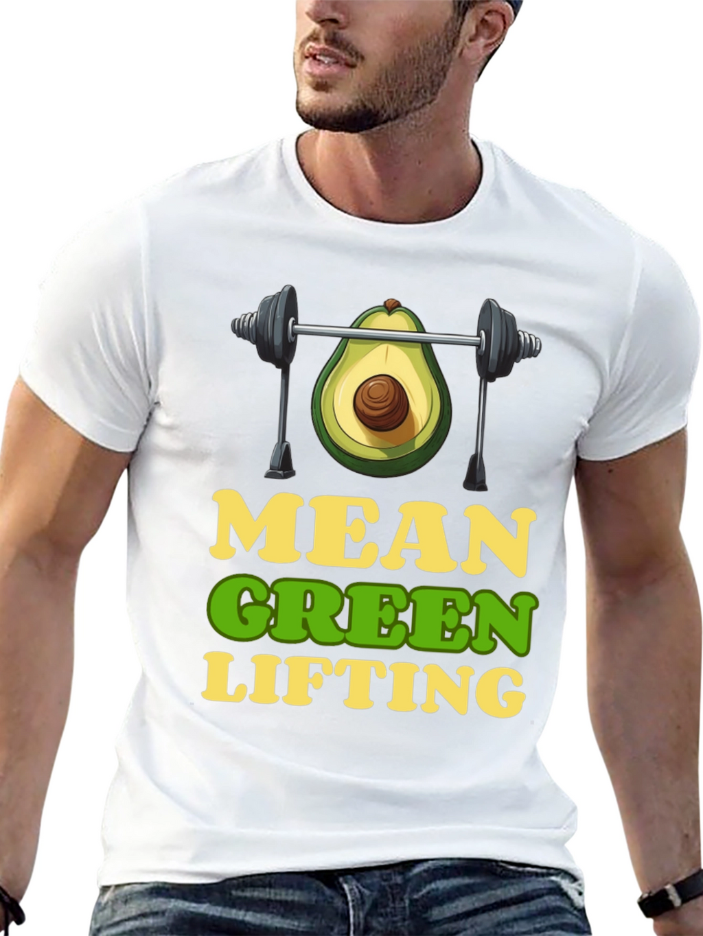 Mean Green Lifting T-Shirt - Avocado Gym Humor