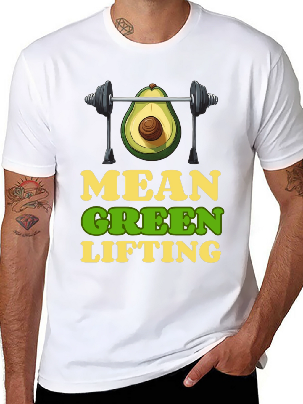 Mean Green Lifting T-Shirt - Avocado Gym Humor