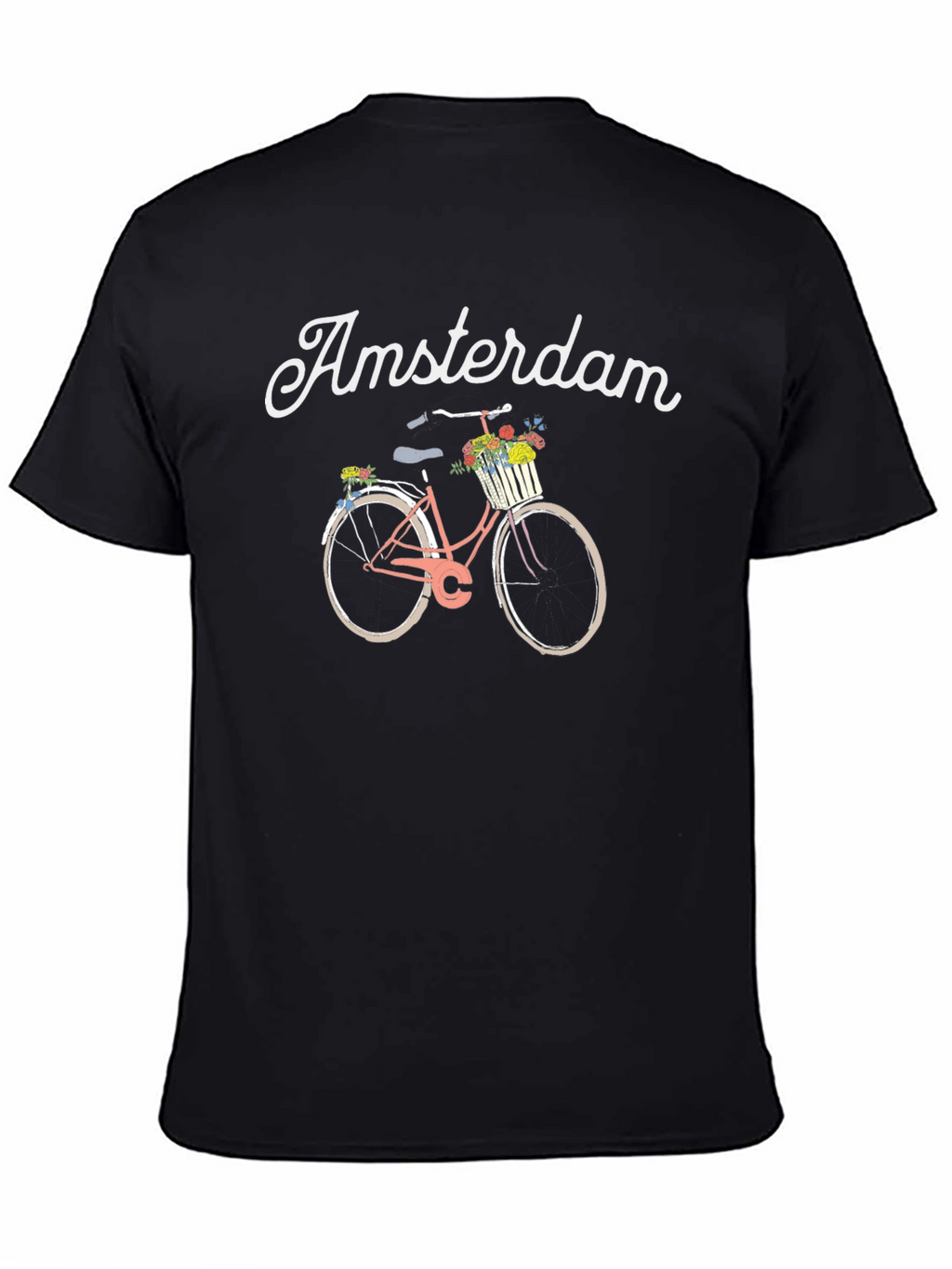 Amsterdam Bicycle Graphic T-Shirt - Black