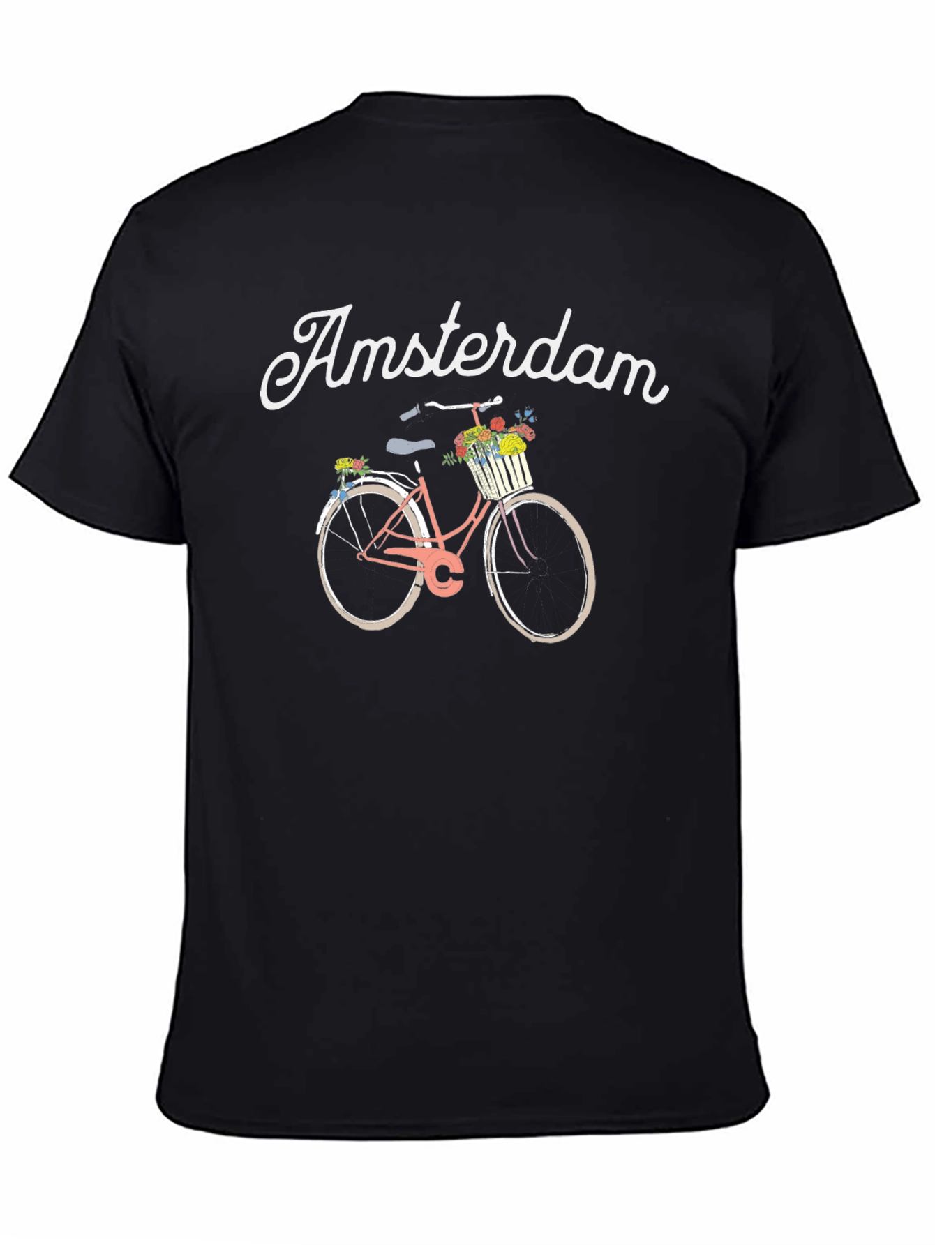 Amsterdam Bicycle Graphic T-Shirt - Black