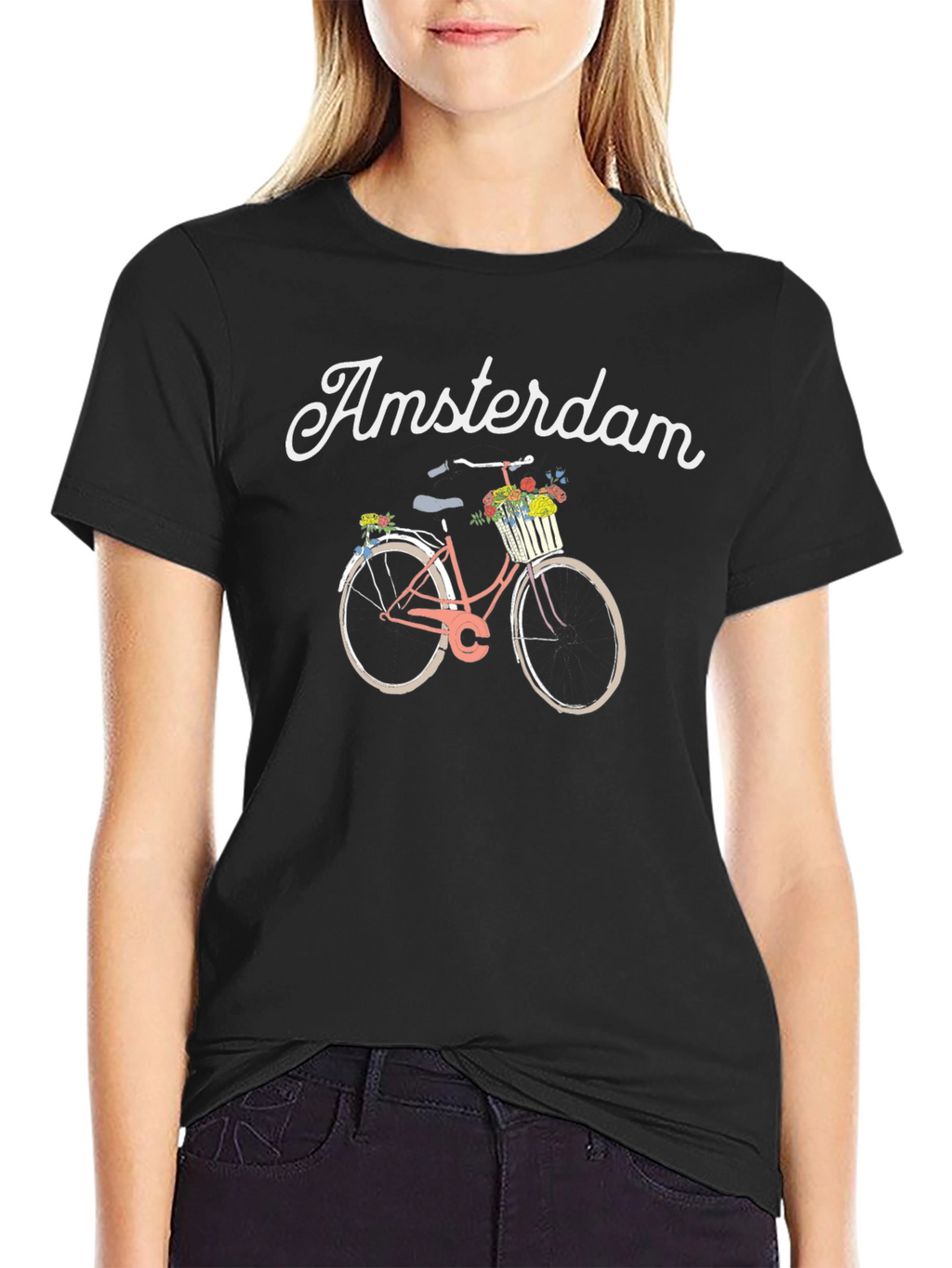 Amsterdam Bicycle Graphic T-Shirt - Black
