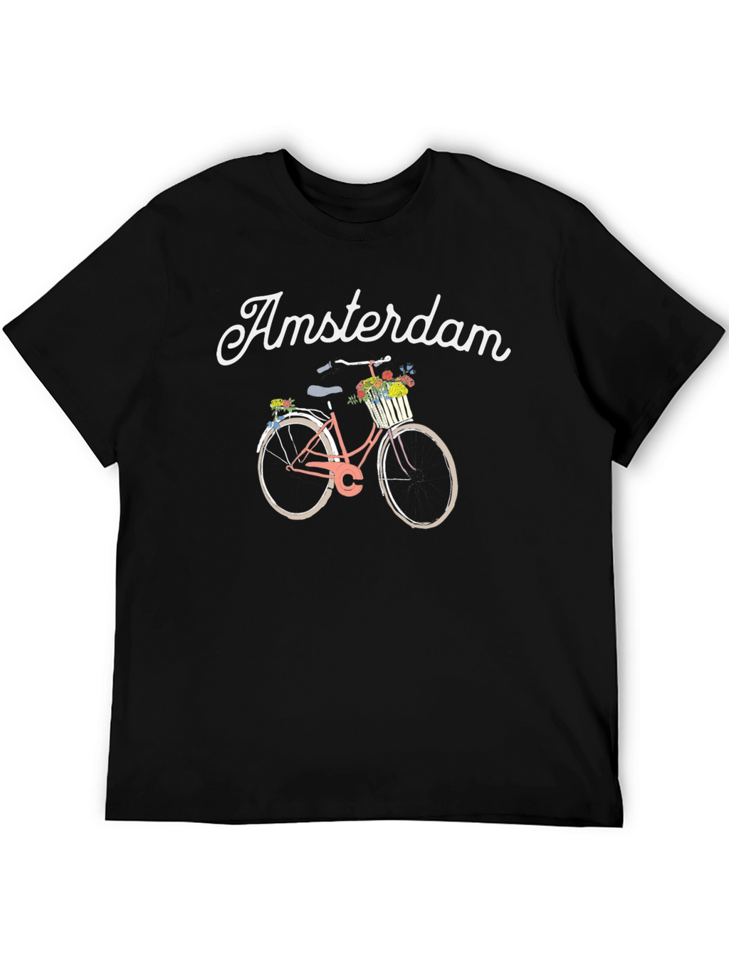 Amsterdam Bicycle Graphic T-Shirt - Black