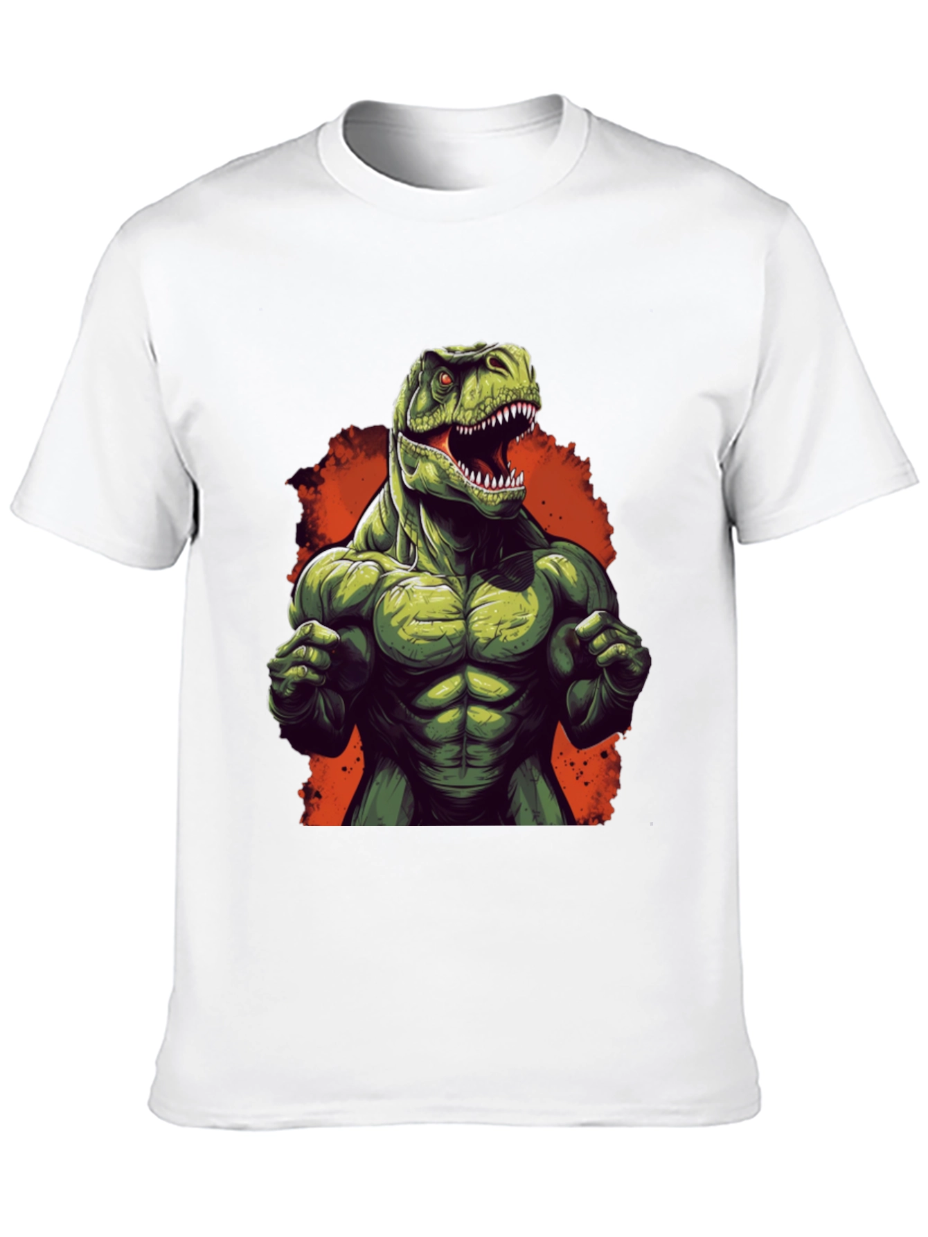Muscle Dino Graphic Tee - Black Cotton T-Shirt
