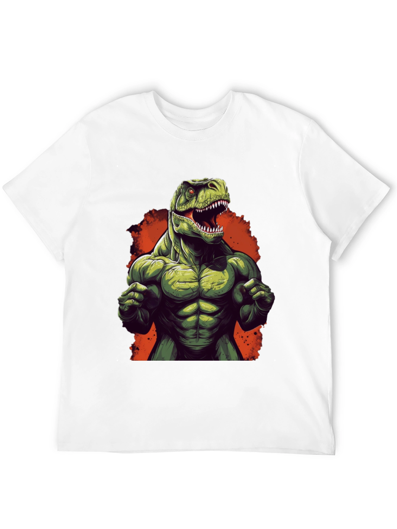Muscle Dino Graphic Tee - Black Cotton T-Shirt