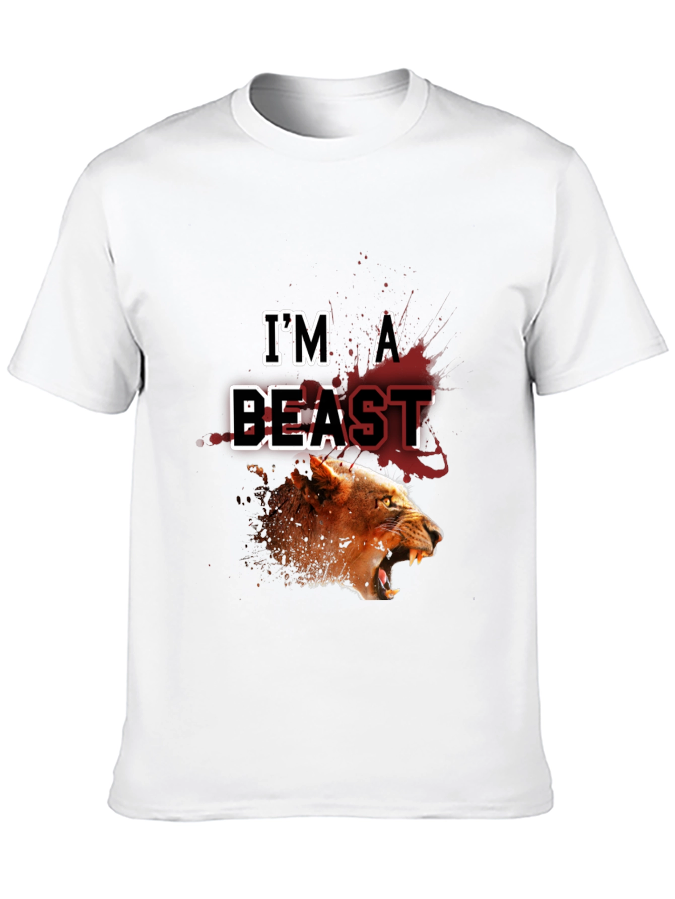 Im a Beast Lion Graphic Black T-Shirt
