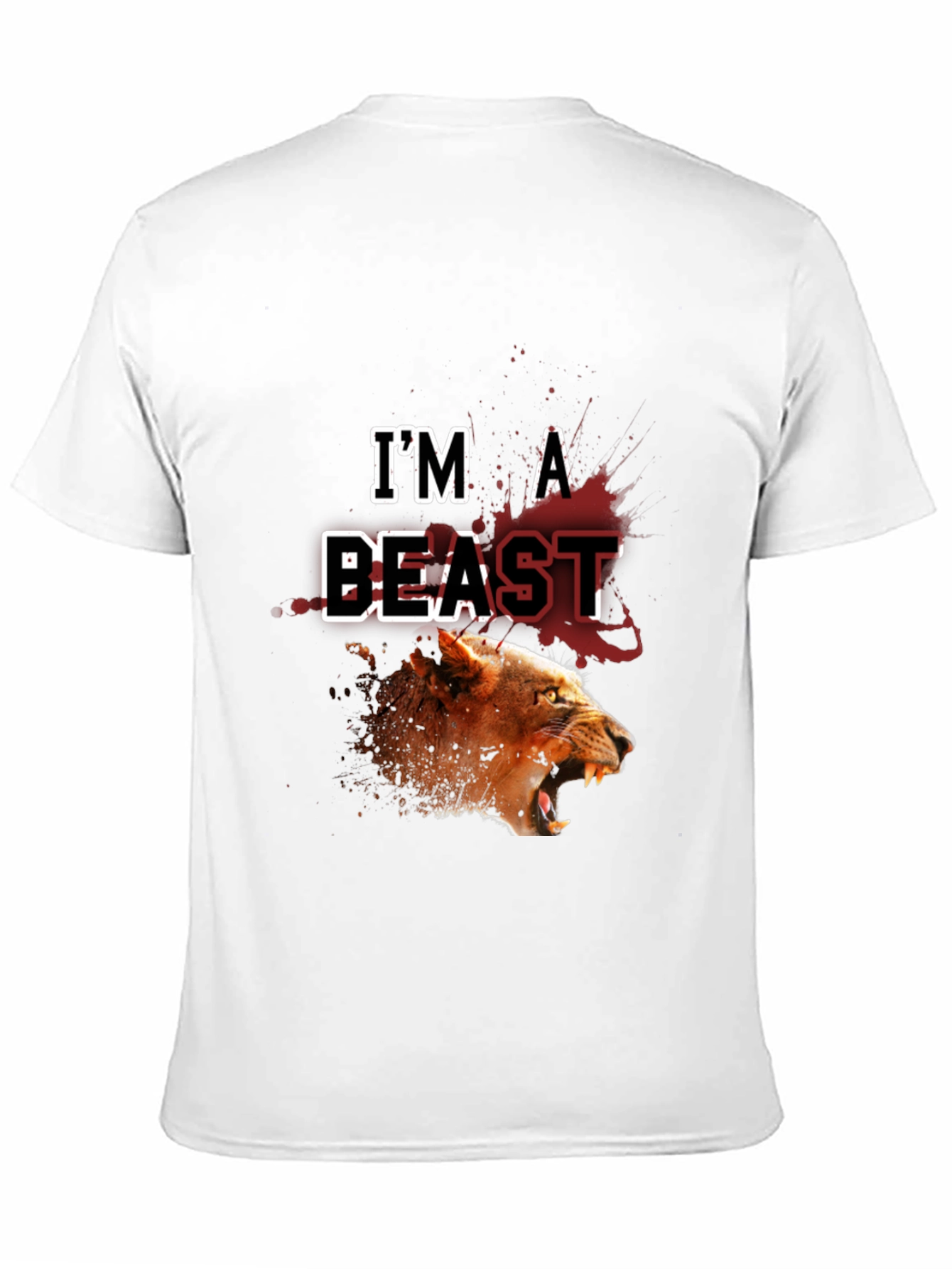 Im a Beast Lion Graphic Black T-Shirt