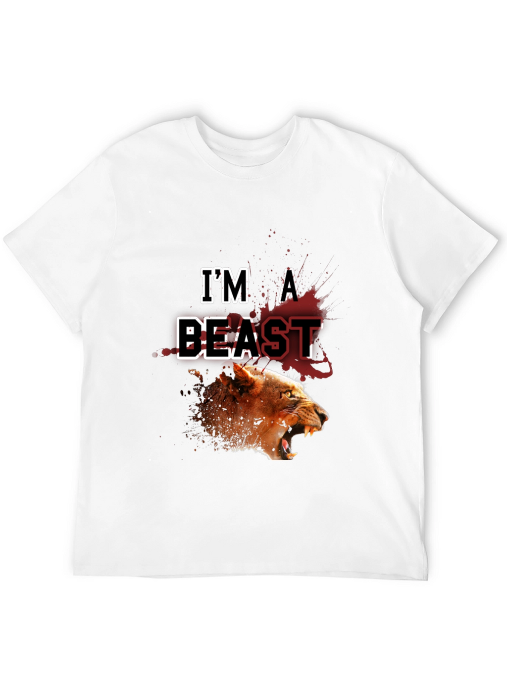 Im a Beast Lion Graphic Black T-Shirt