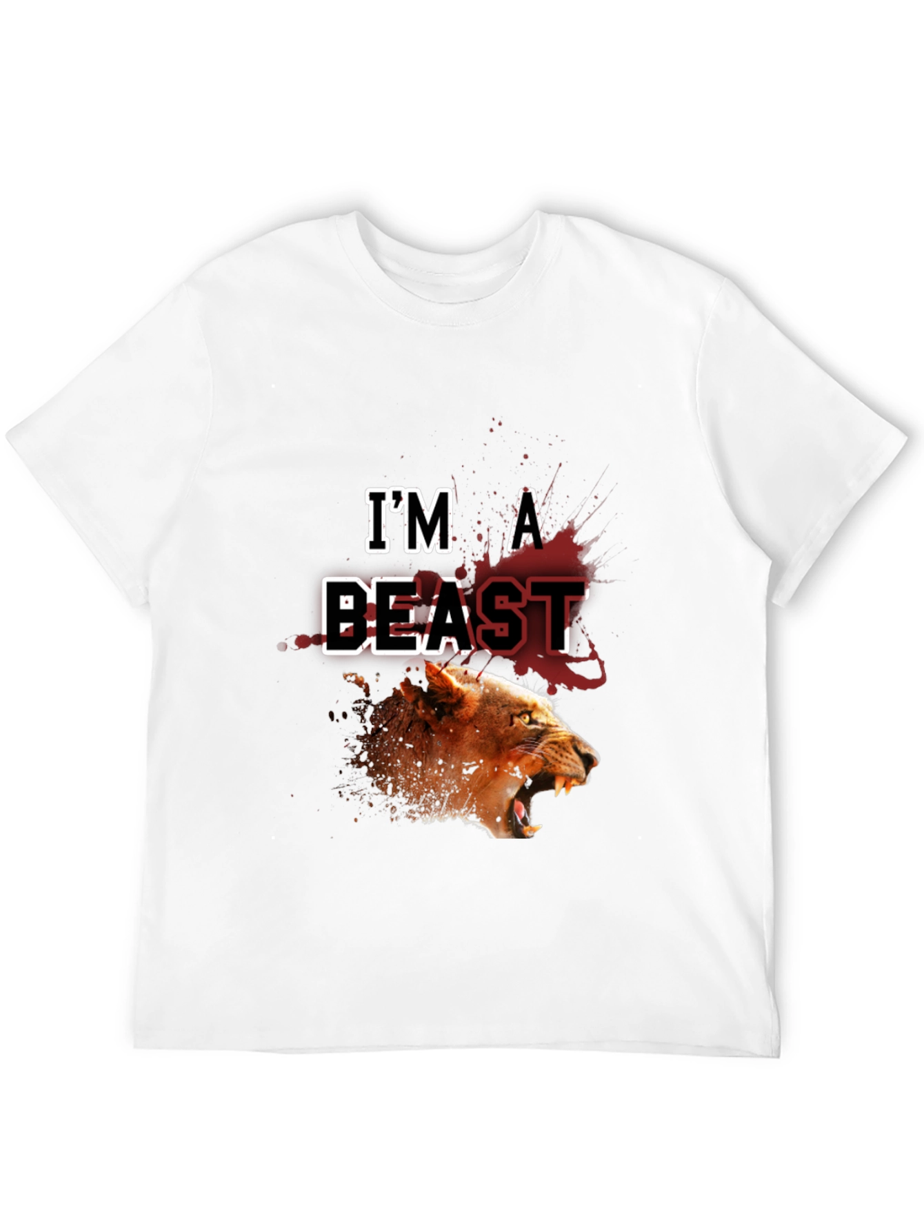 Im a Beast Lion Graphic Black T-Shirt