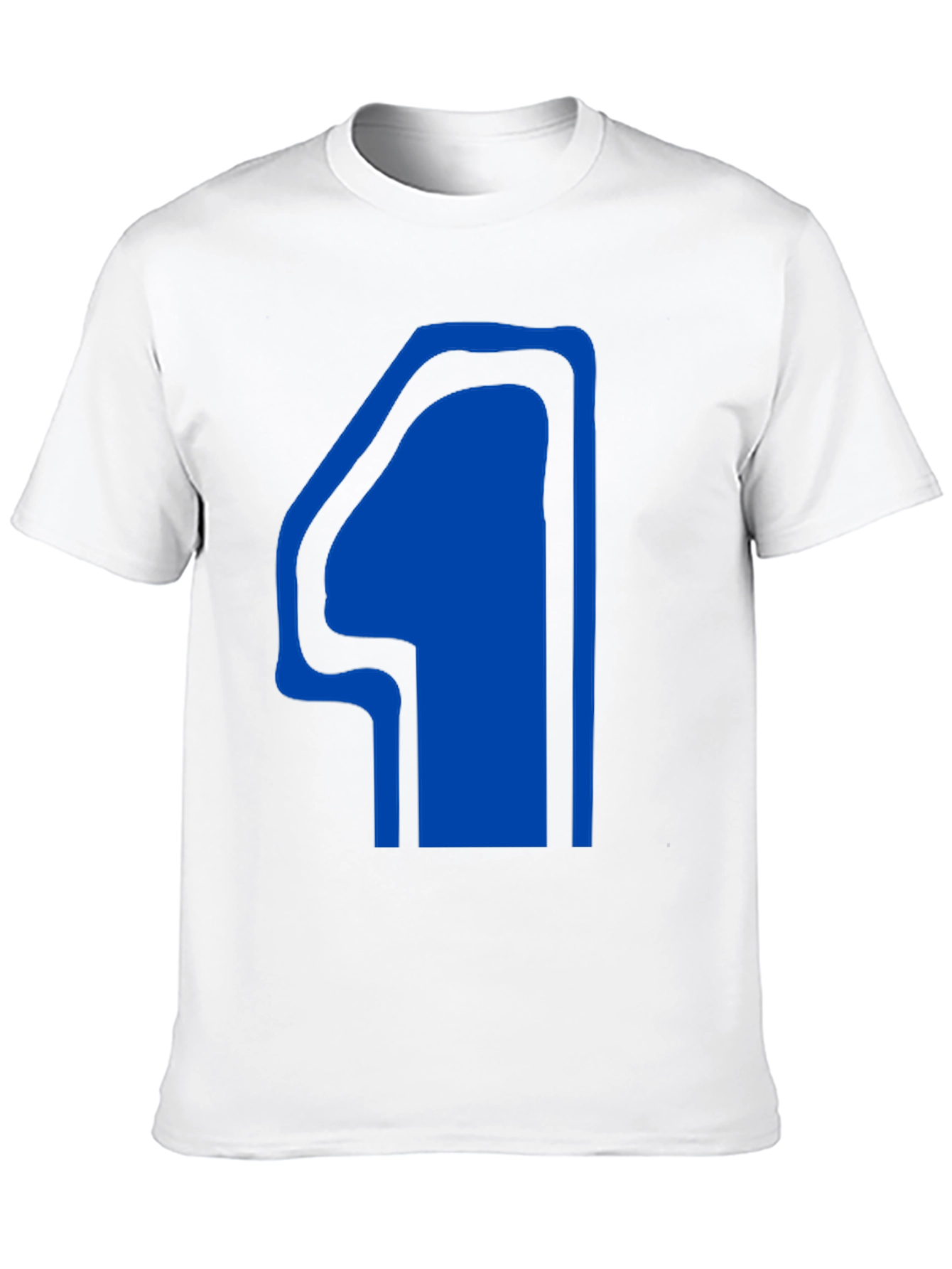 Black T-Shirt with Blue Number 4 Design