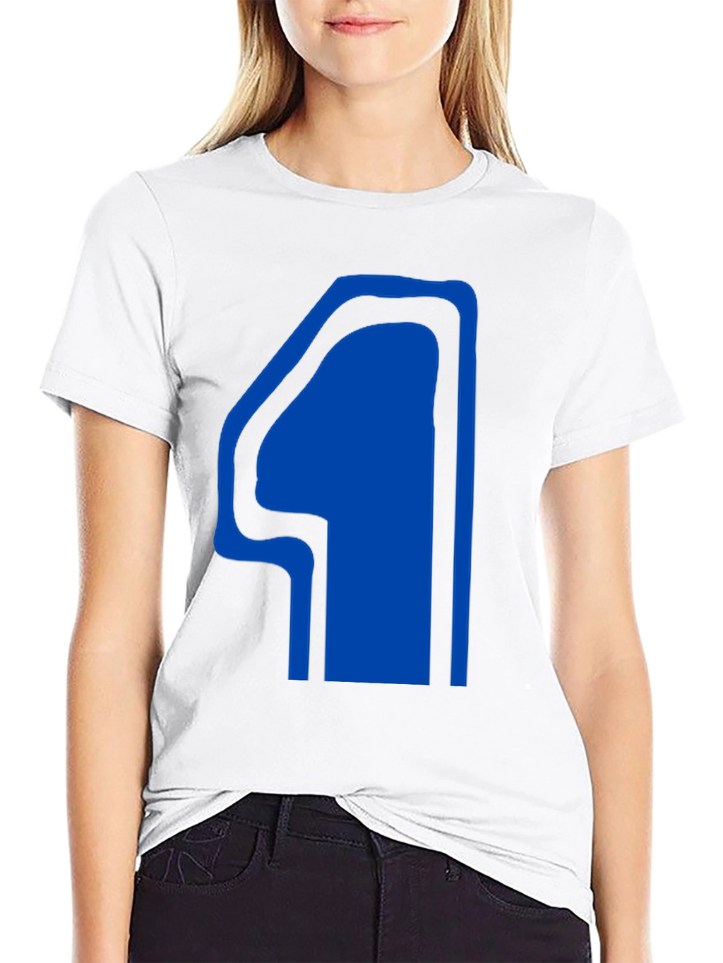 Black T-Shirt with Blue Number 4 Design
