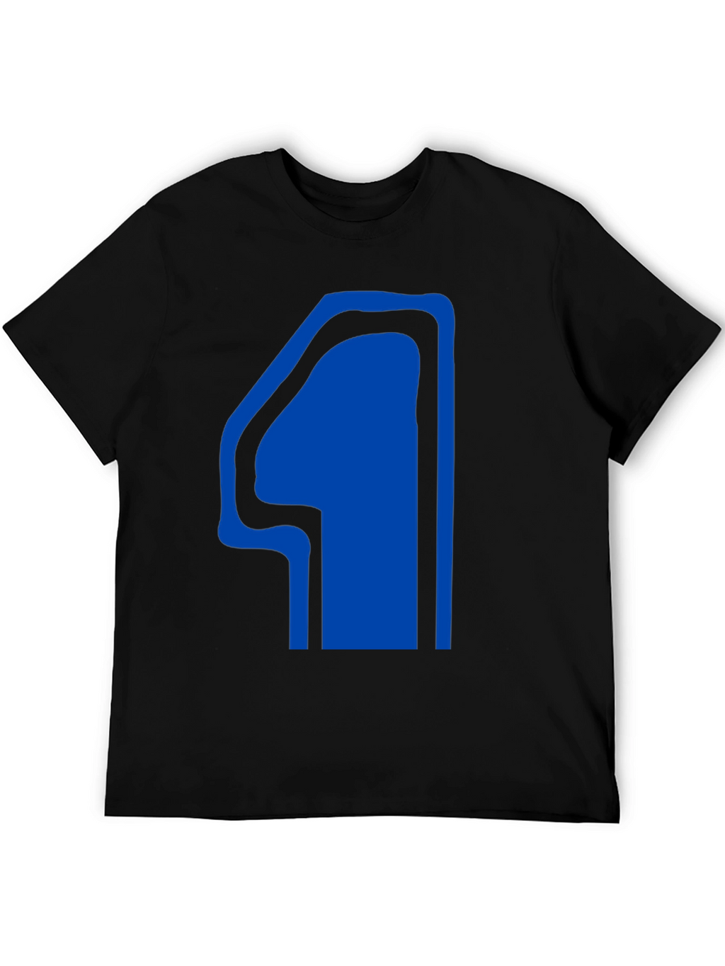 Black T-Shirt with Blue Number 4 Design