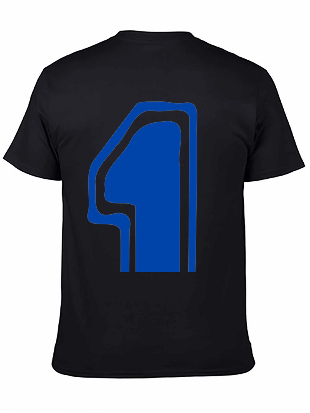 Black T-Shirt with Blue Number 4 Design
