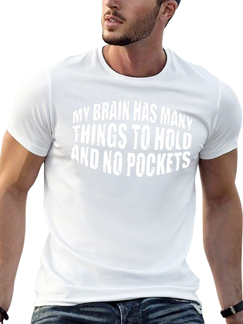 Brain No Pockets Mens Graphic Tee