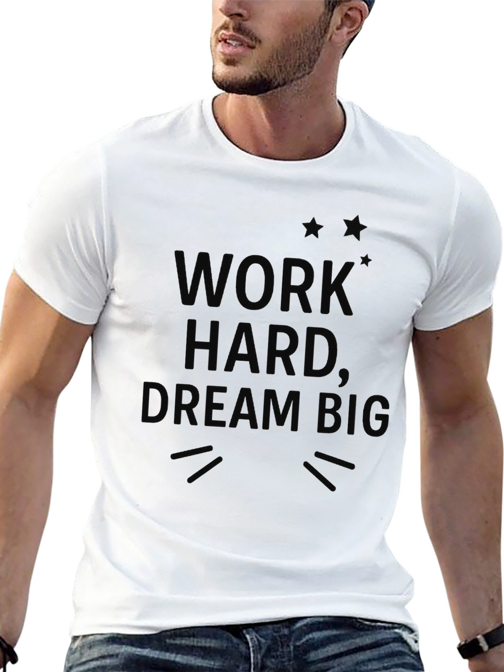 Work Hard Dream Big Black Graphic Tee
