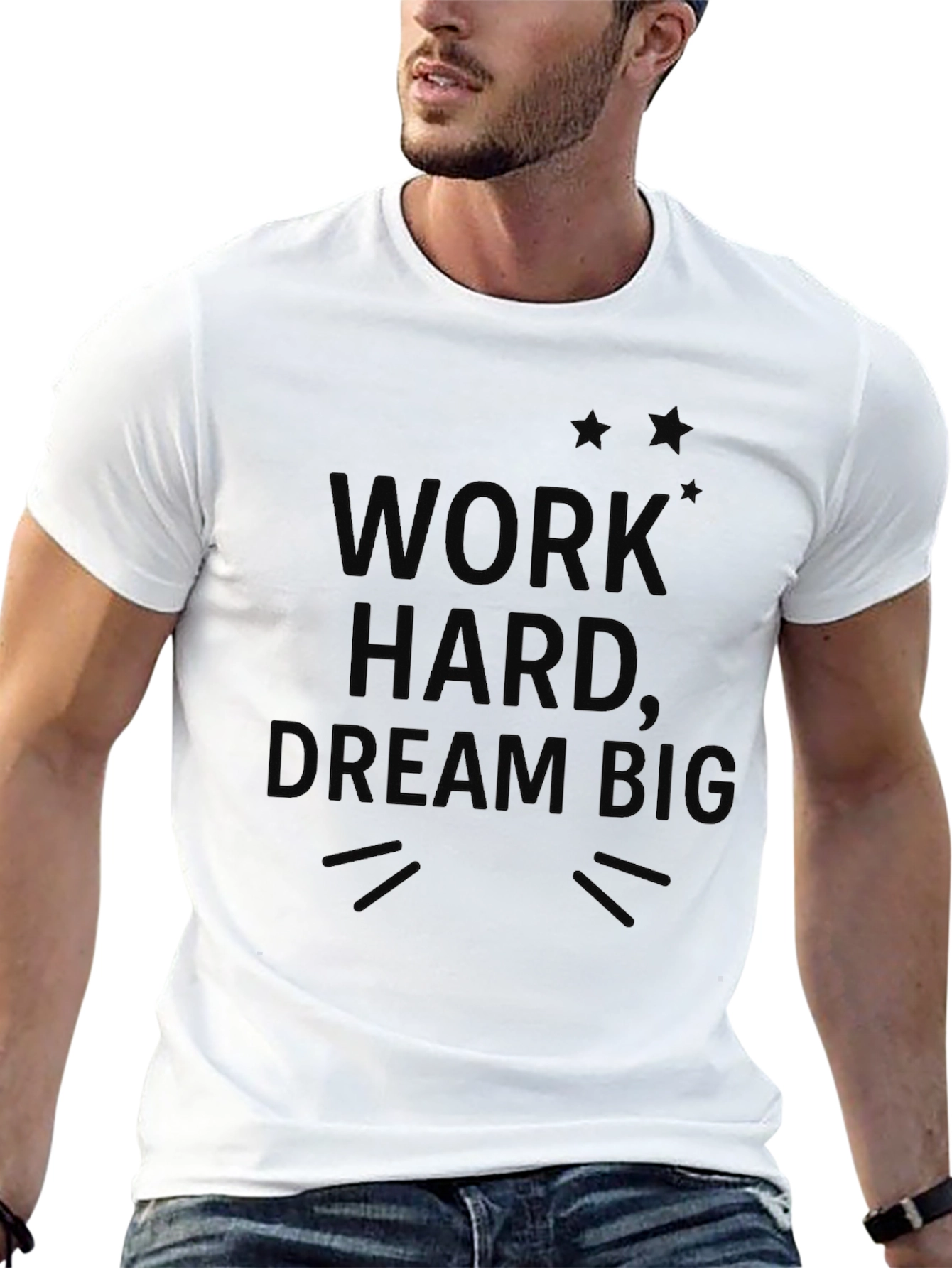 Work Hard Dream Big Black Graphic Tee