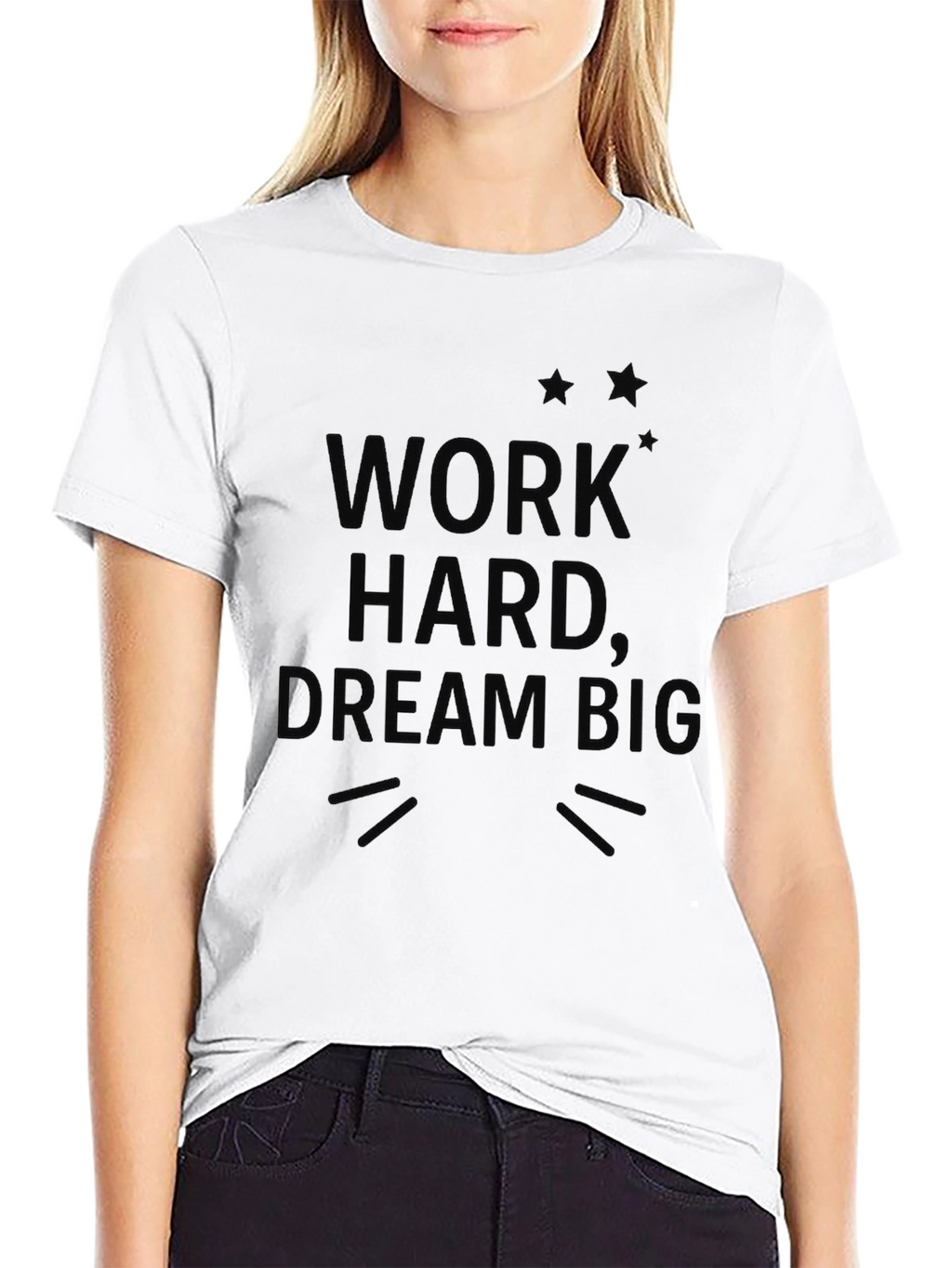 Work Hard Dream Big Black Graphic Tee