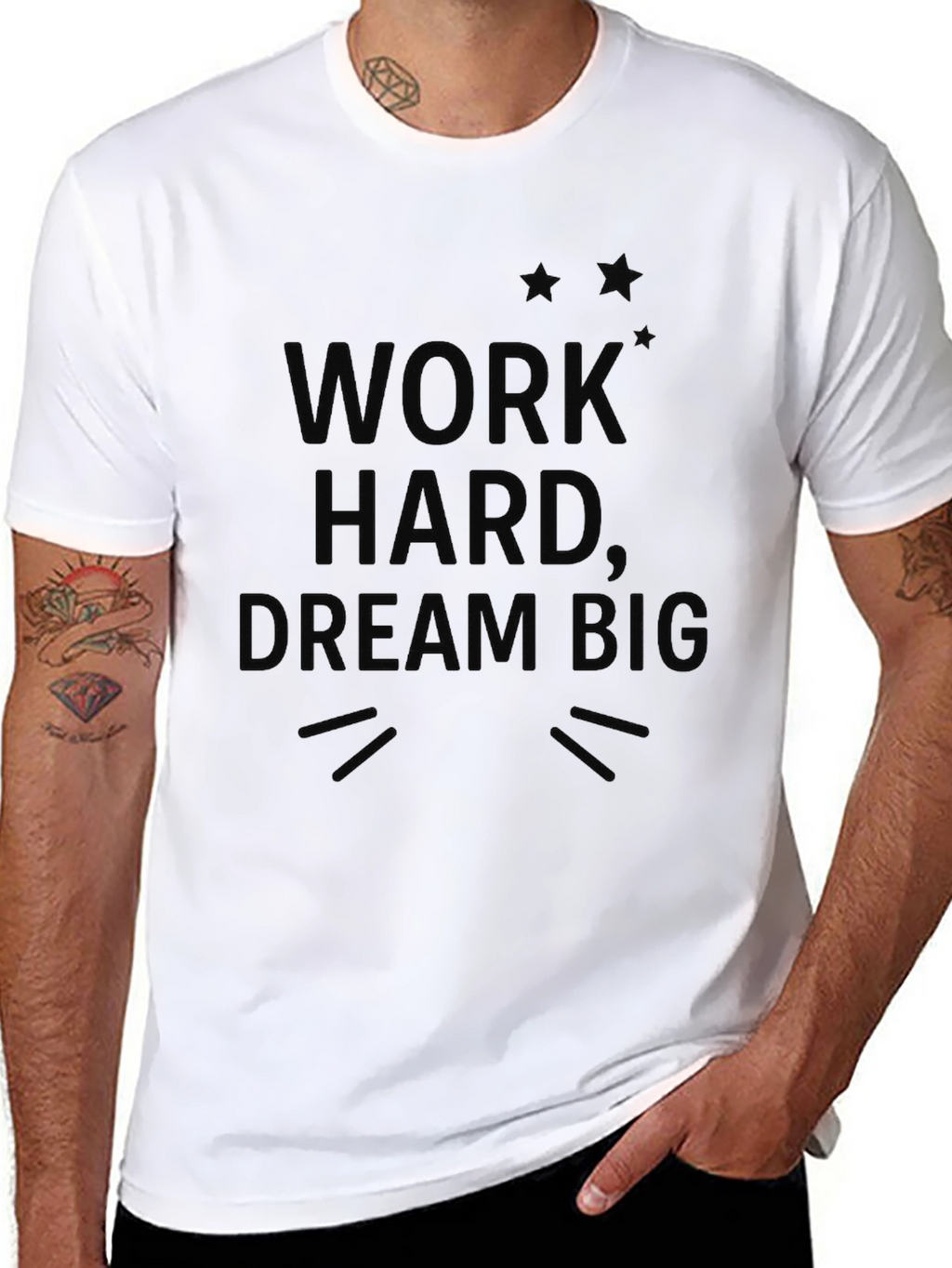 Work Hard Dream Big Black Graphic Tee