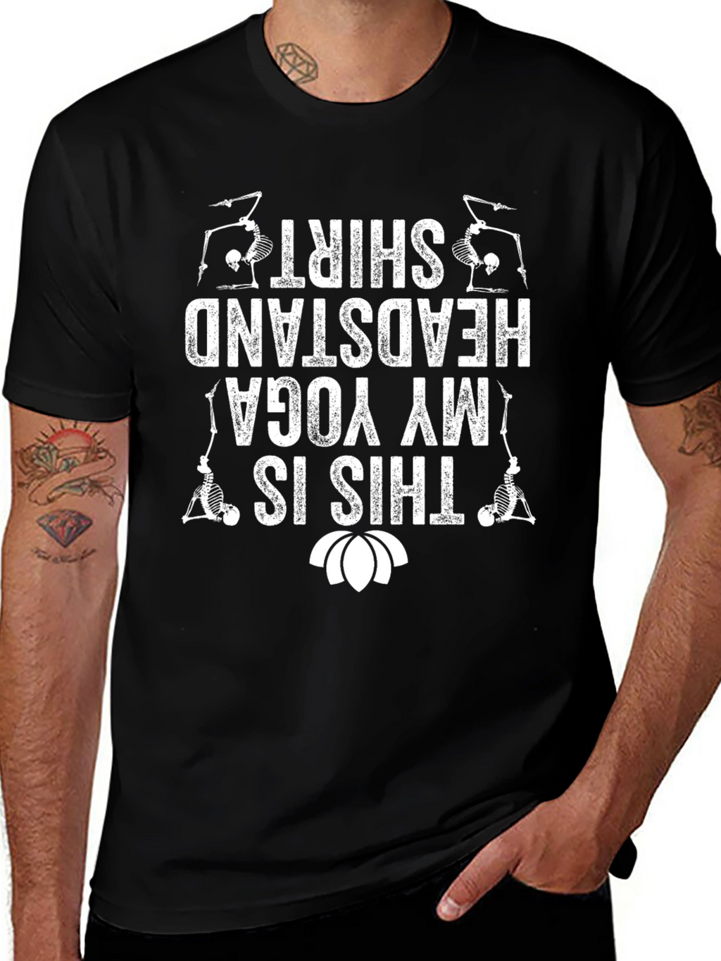 Yoga Headstand Skeleton T-Shirt