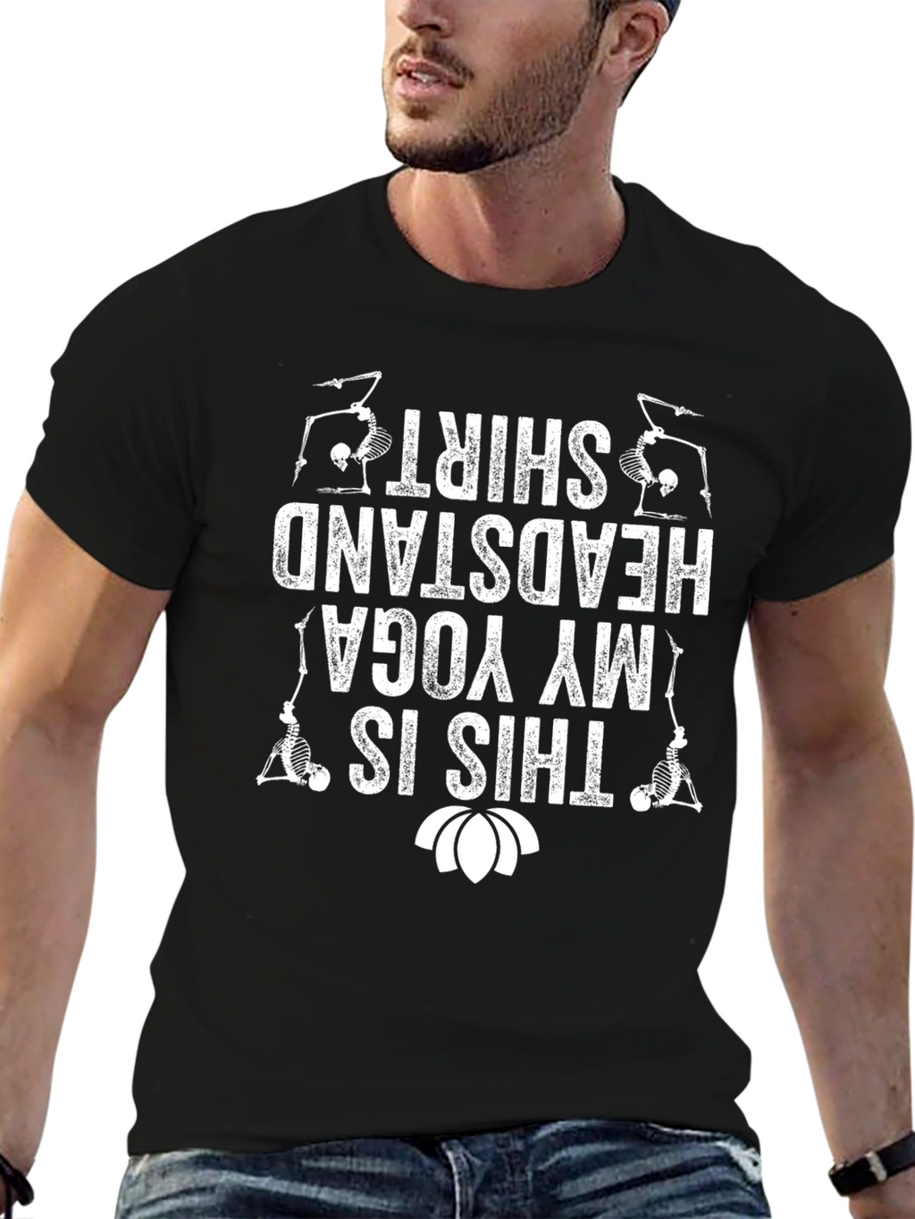Yoga Headstand Skeleton T-Shirt