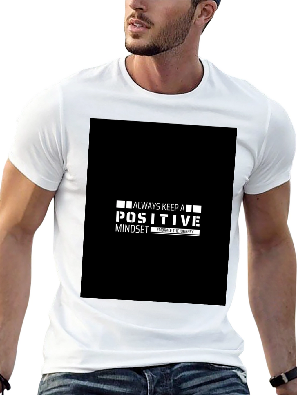 Positive Mindset Black Tee - Embrace the Journey