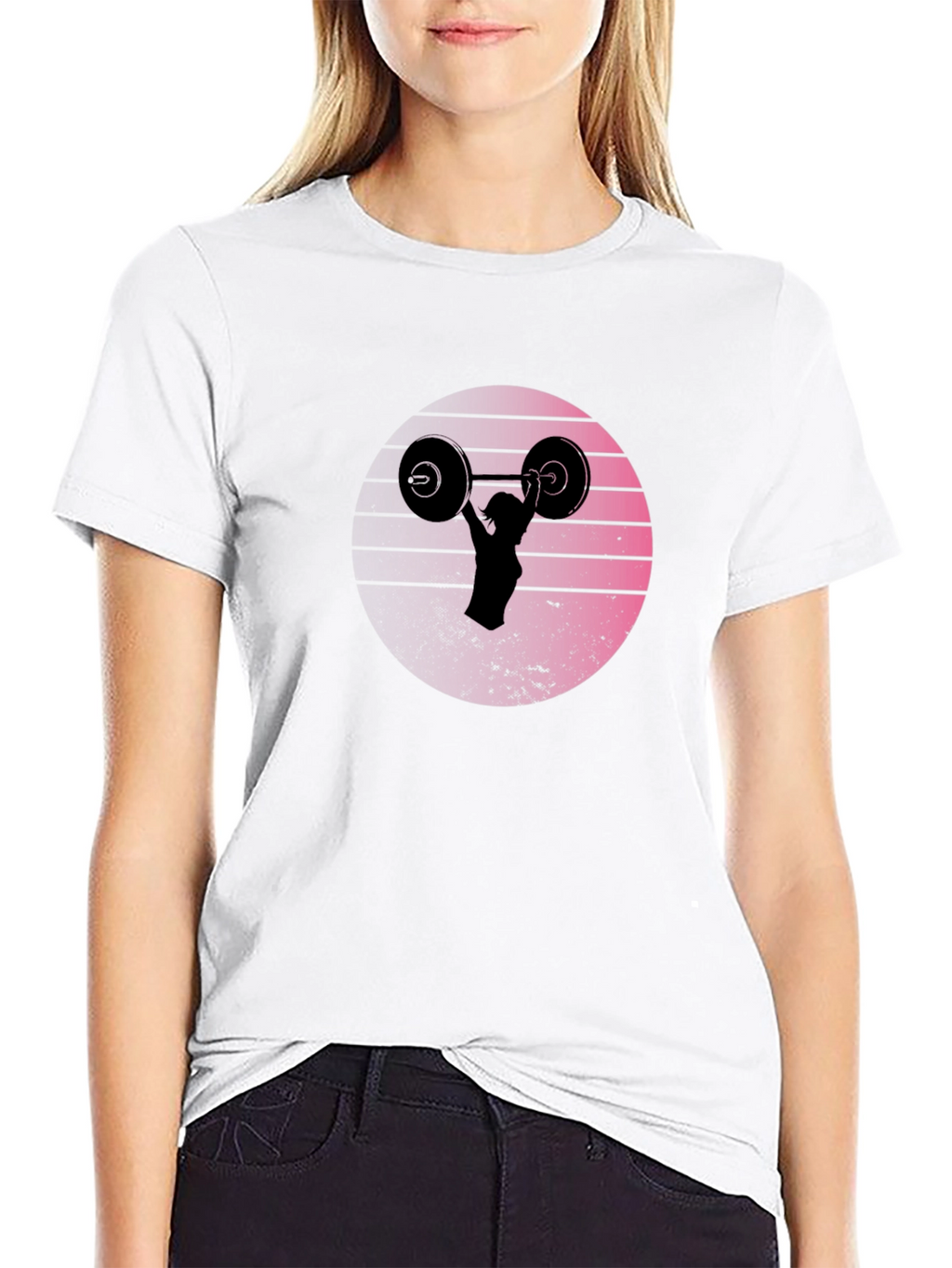 Retro Sunset Weightlifting T-Shirt