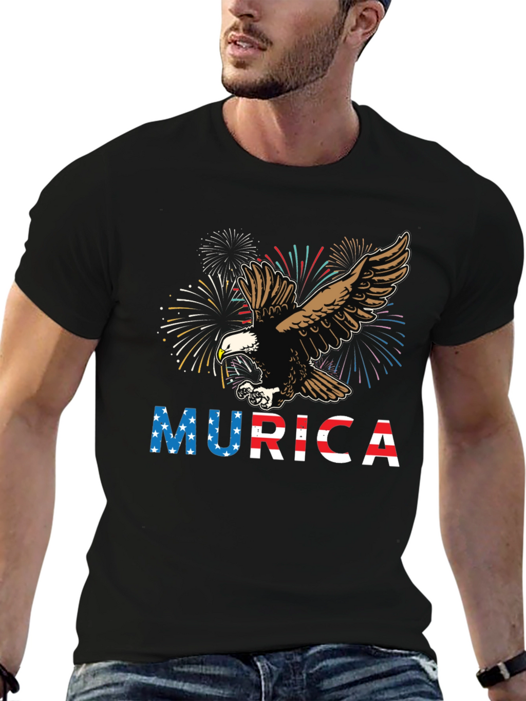American Eagle Fireworks Graphic Tee