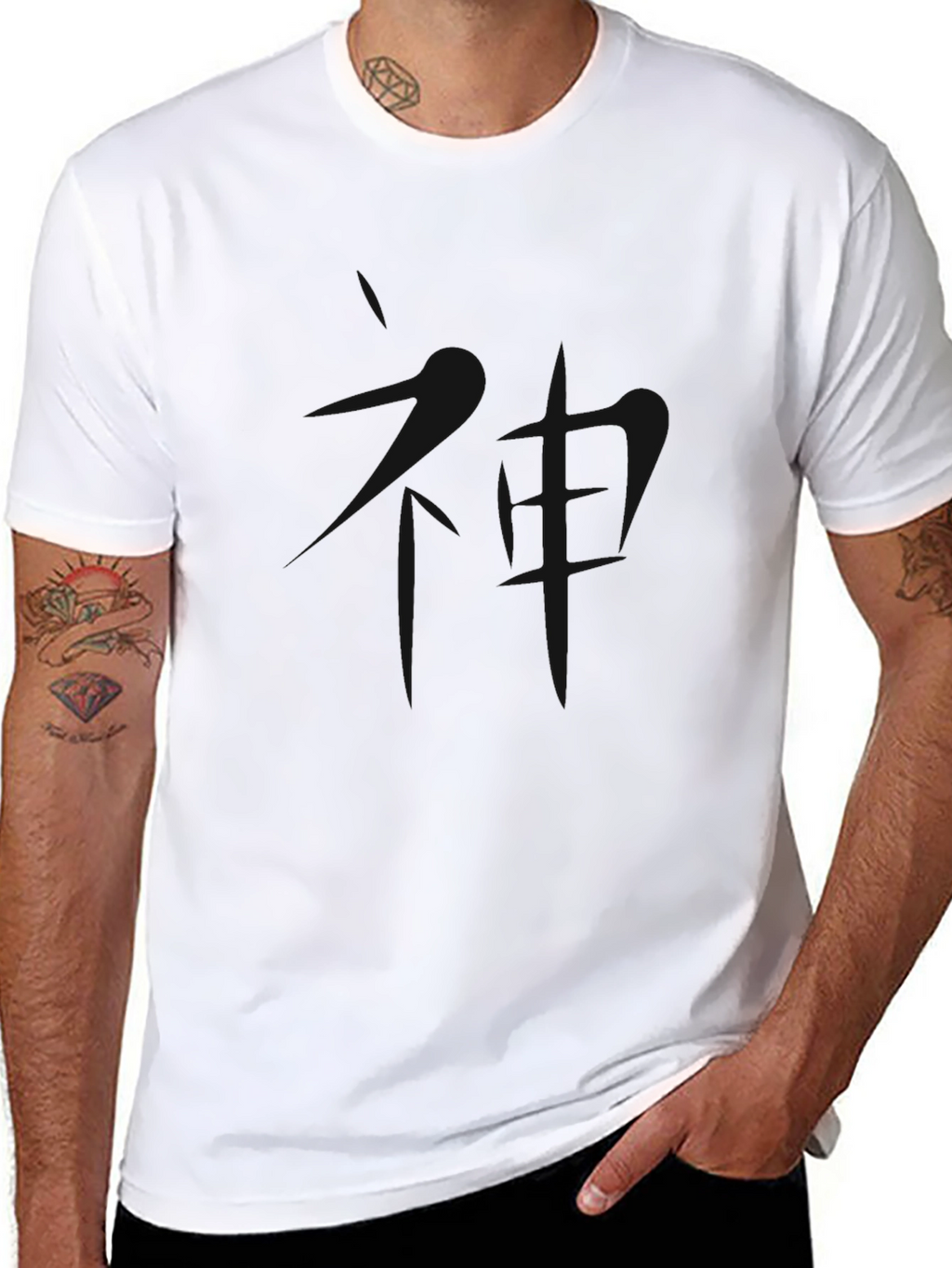 Mens Solid Black Crew Neck T-Shirt