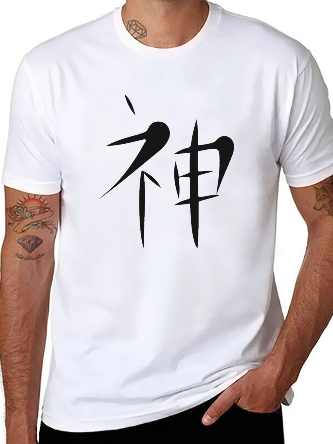 Mens Solid Black Crew Neck T-Shirt