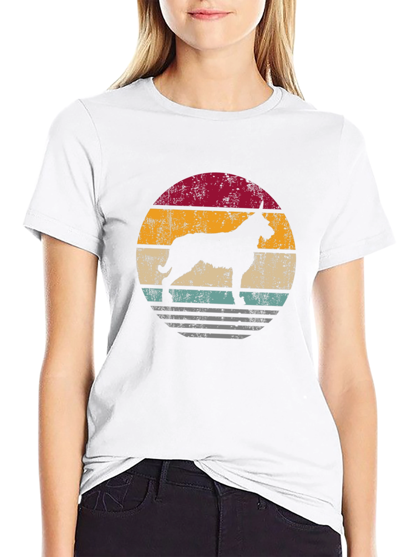 Retro Dog Silhouette Graphic Tee