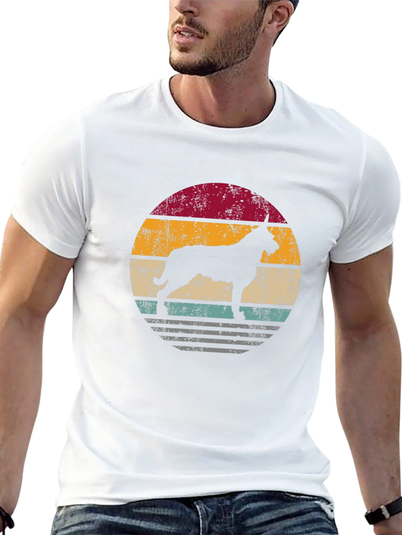 Retro Dog Silhouette Graphic Tee