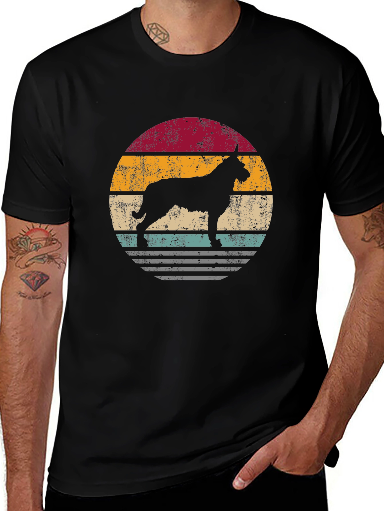 Retro Dog Silhouette Graphic Tee