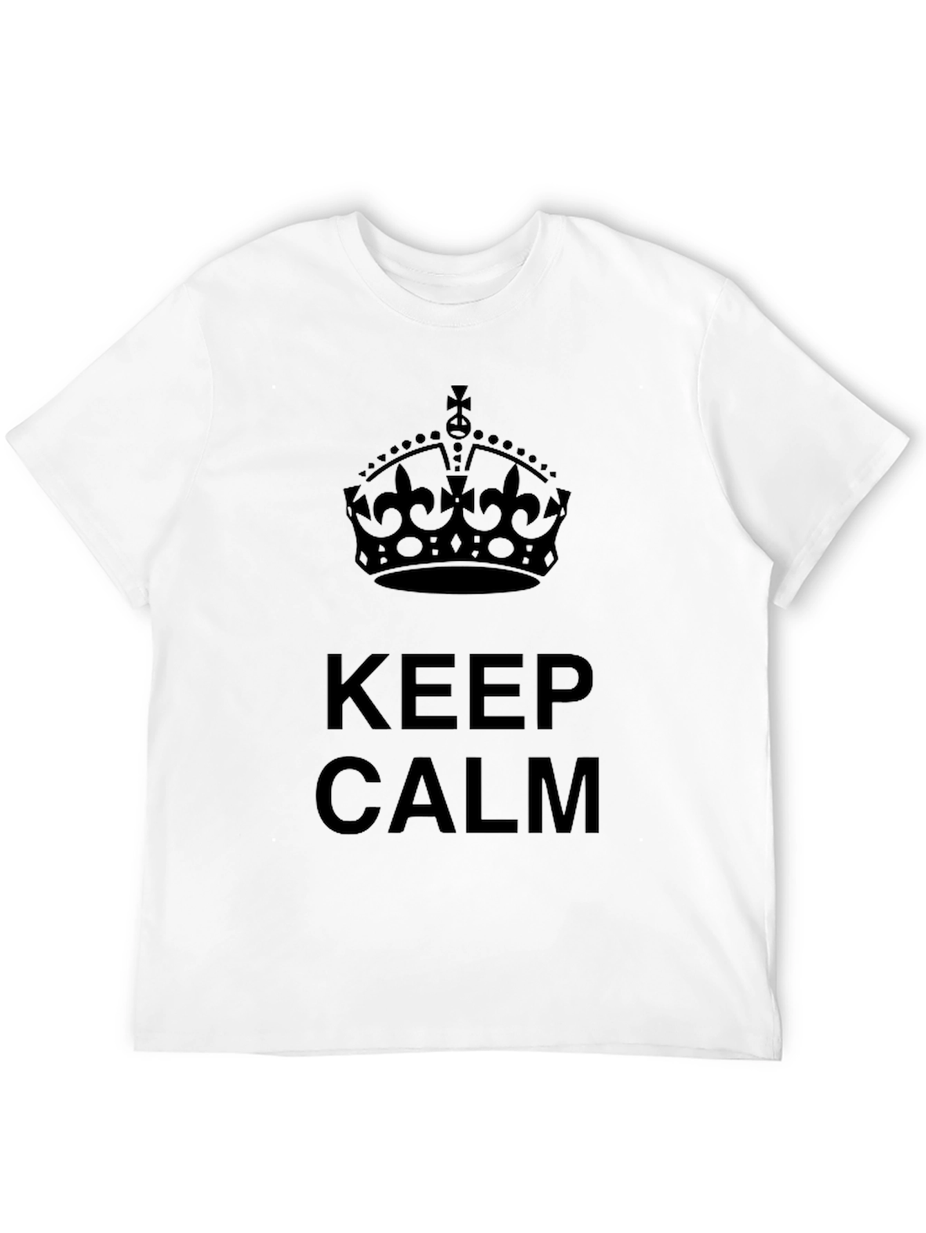Keep Calm Crown Graphic Tee - Stylish Black T-Shirt