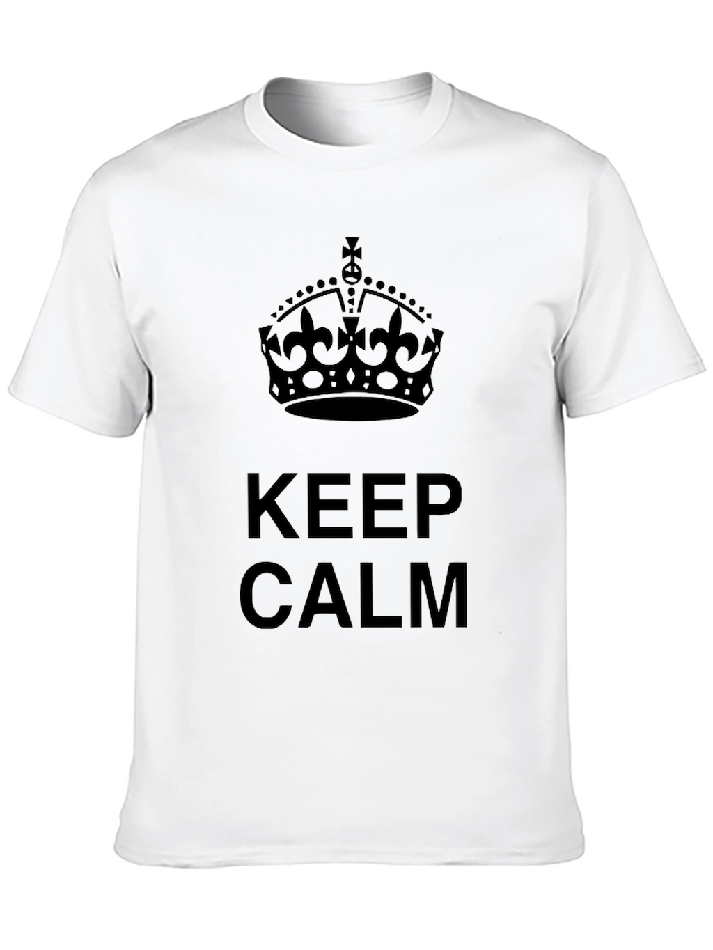 Keep Calm Crown Graphic Tee - Stylish Black T-Shirt
