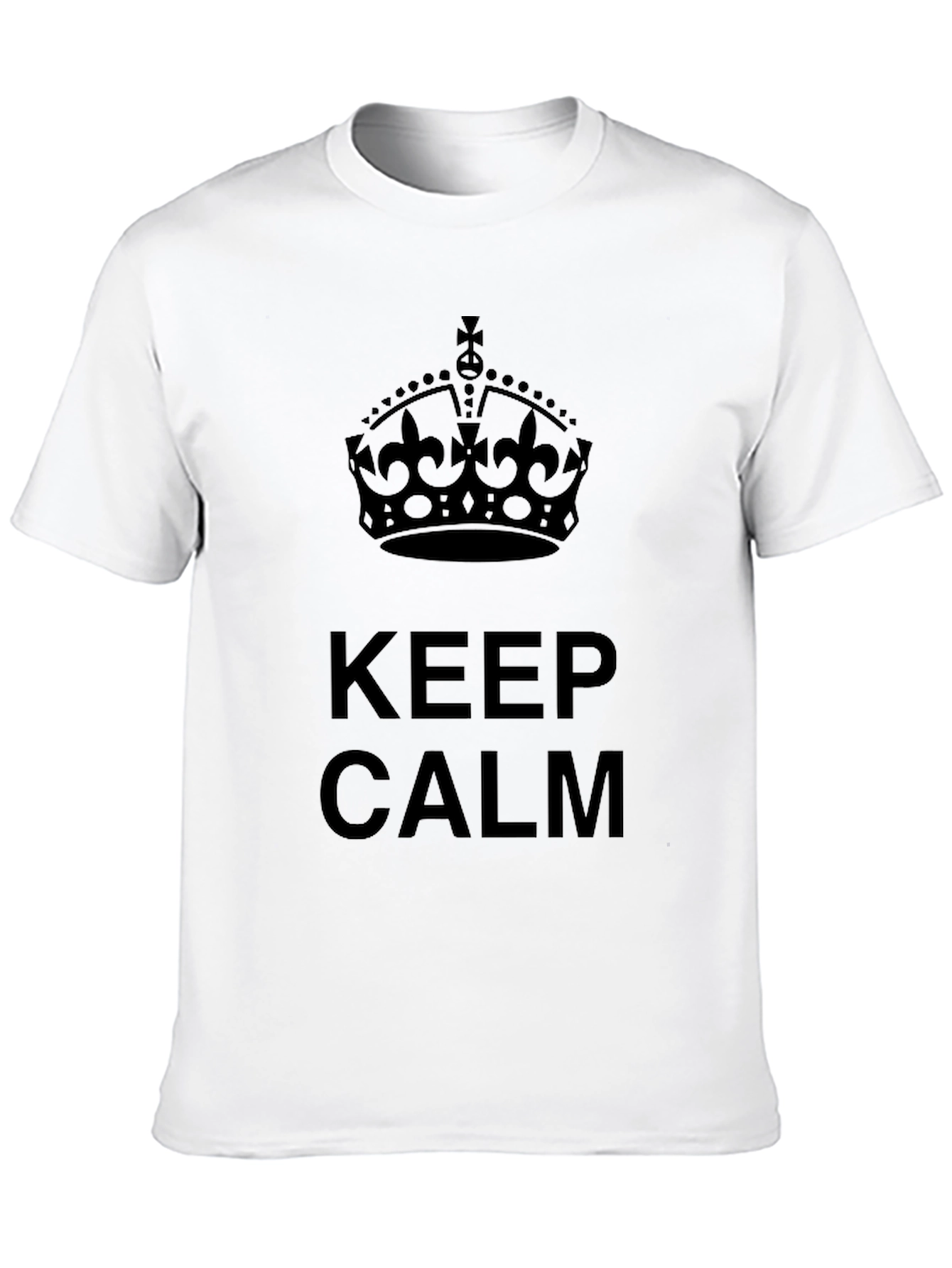 Keep Calm Crown Graphic Tee - Stylish Black T-Shirt