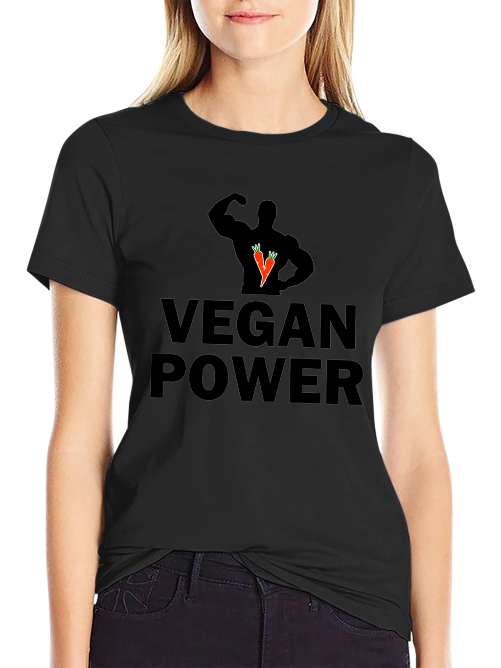 Vegan Power Graphic Tee - Black
