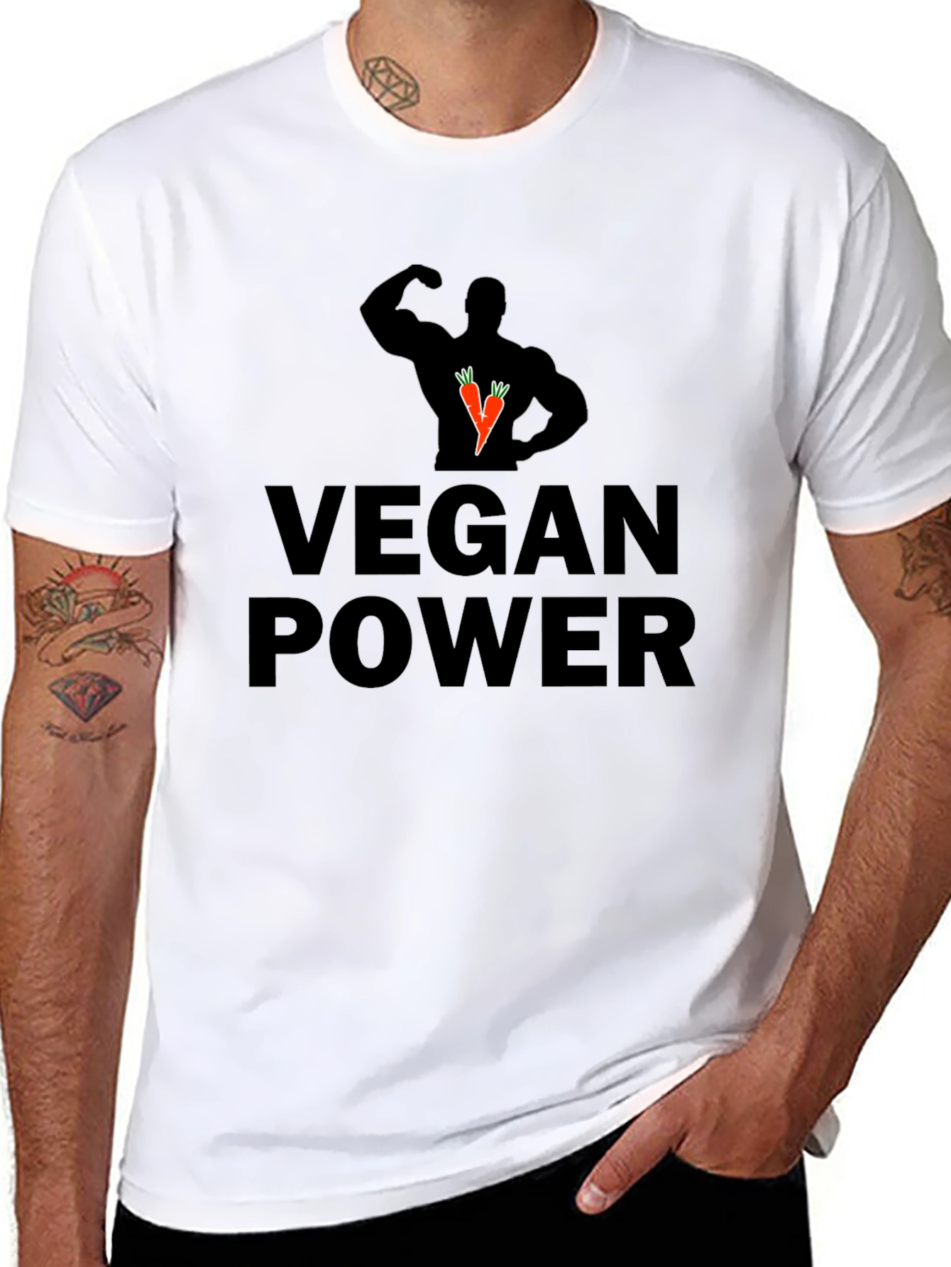 Vegan Power Graphic Tee - Black