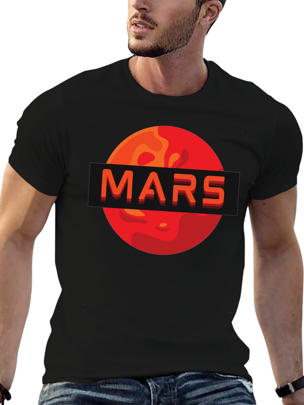 Mars Graphic Print T-Shirt - Space Enthusiast Apparel