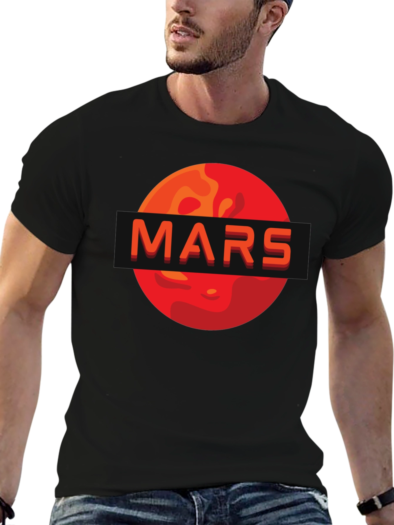 Mars Graphic Print T-Shirt - Space Enthusiast Apparel