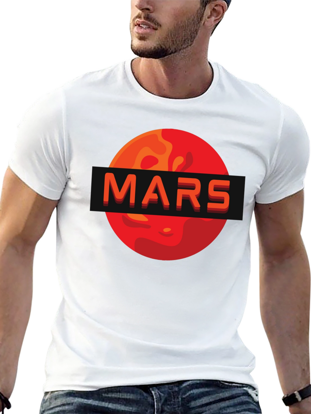 Mars Graphic Print T-Shirt - Space Enthusiast Apparel