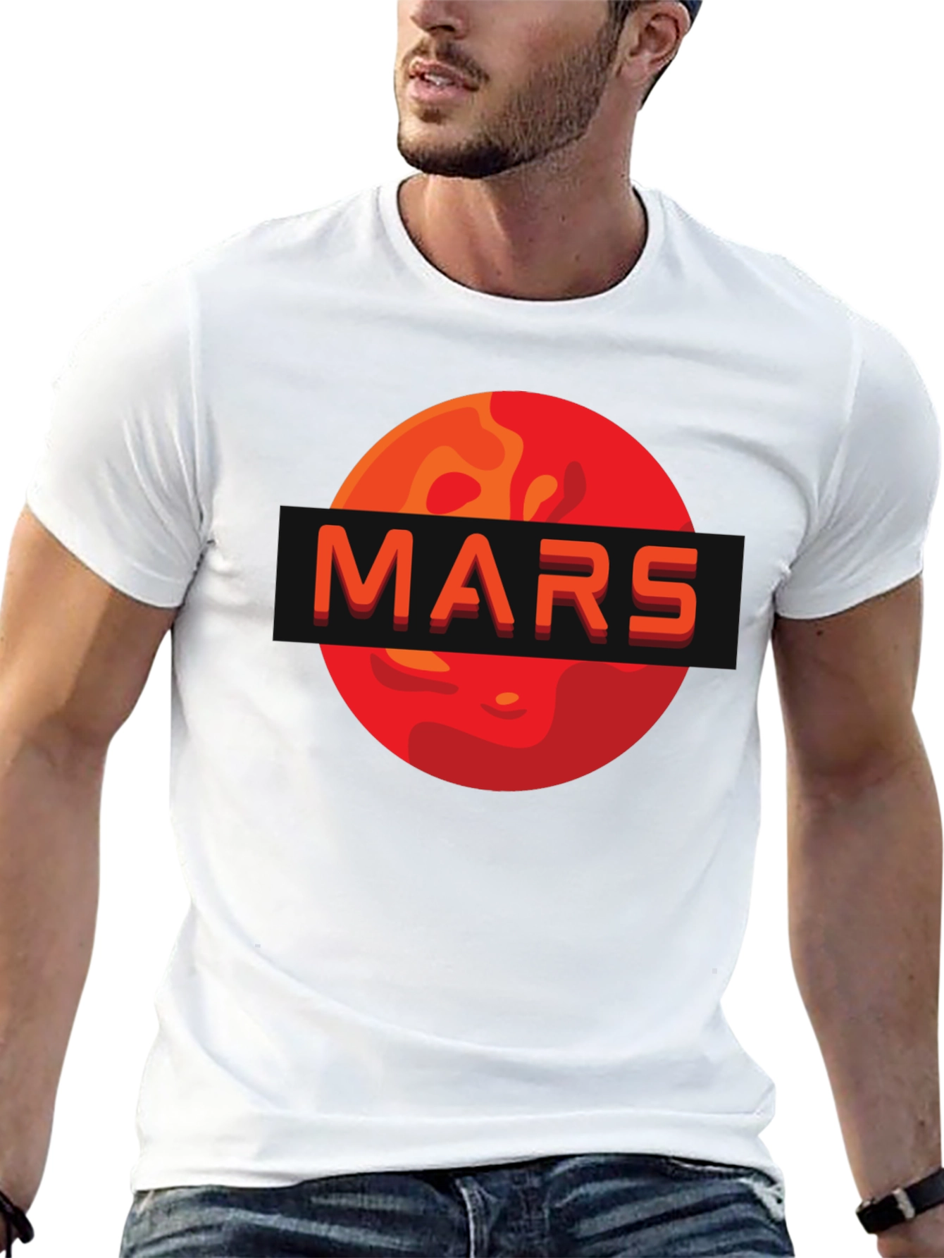 Mars Graphic Print T-Shirt - Space Enthusiast Apparel