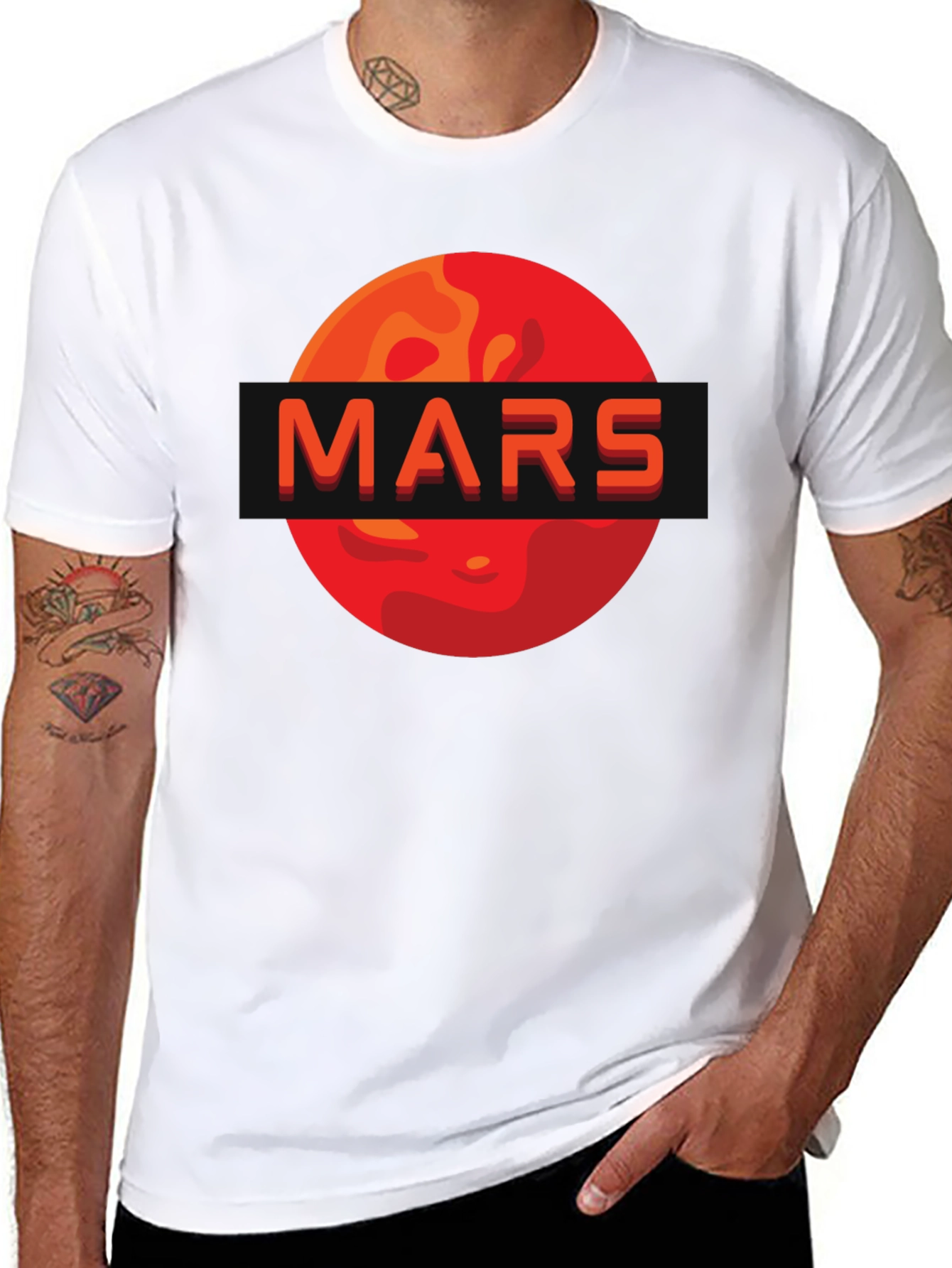Mars Graphic Print T-Shirt - Space Enthusiast Apparel