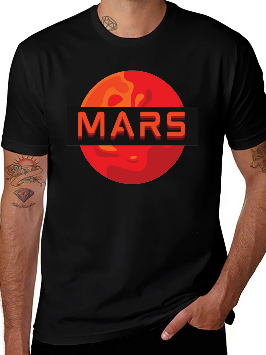Mars Graphic Print T-Shirt - Space Enthusiast Apparel